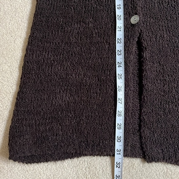 Olsen mid thigh length button up cardigan in brown size US 8 - Picture 6 of 8